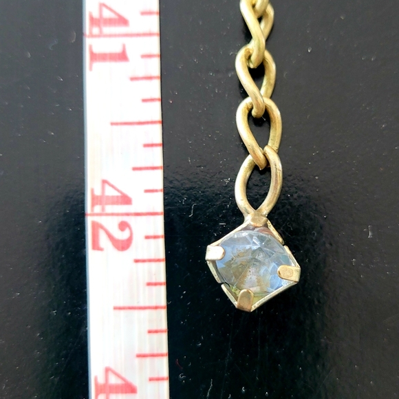 Vintage Womens Light Blue Acrylic Rhinestone Chain Belt - Picture 5 of 9